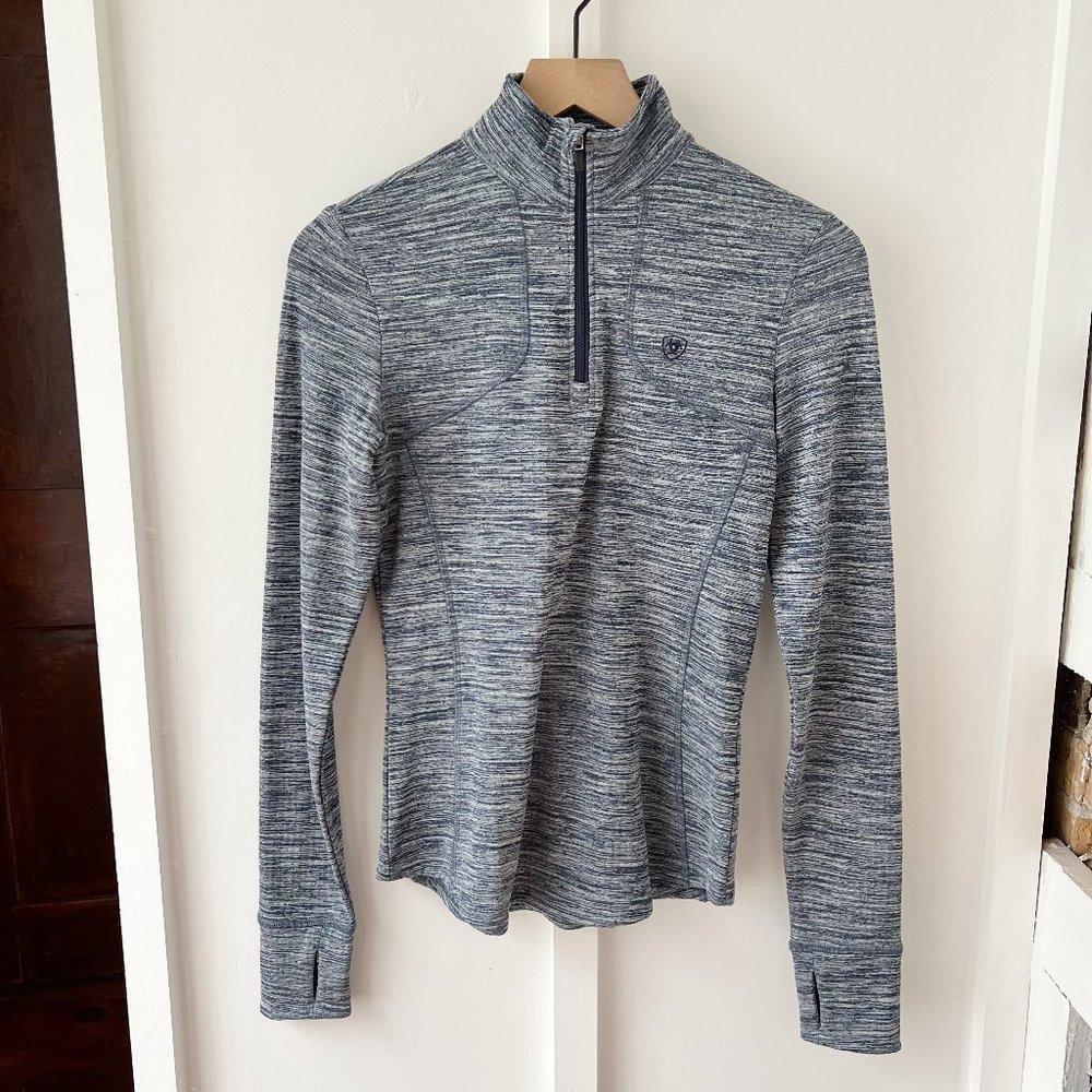 ARIAT navy tek knit quarter zip sweatshirt